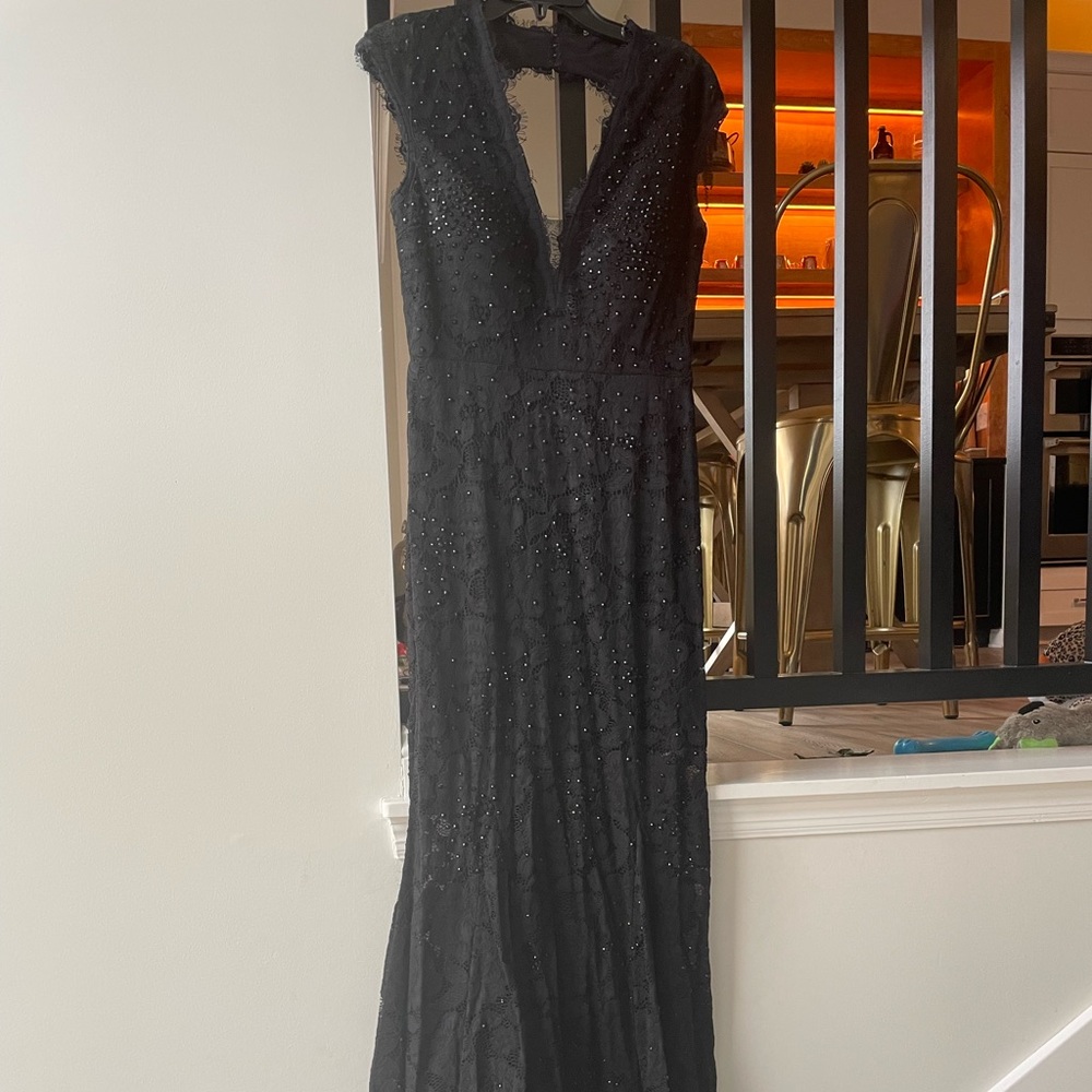 Formal black beaded gown
